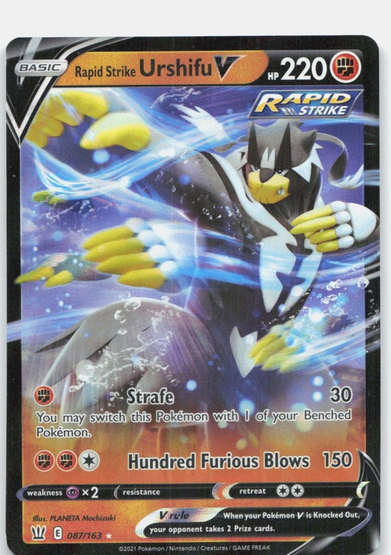Rapid Strike Urshifu V 087/163 Holo V Rare Battle Styles Pokemon Near Mint