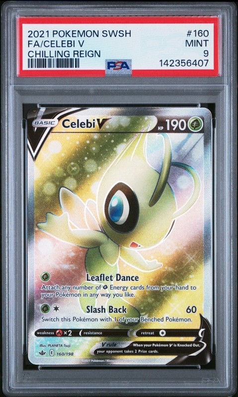 Pokémon Celebi V (Full Art) 160/198 Swsh06: Chilling Reign Holo PSA 9