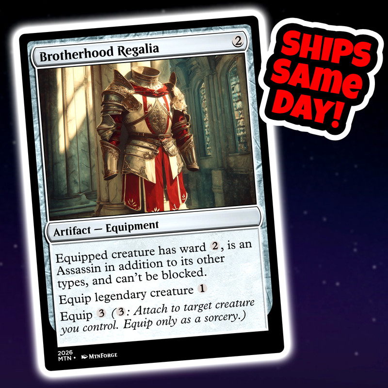 Brotherhood Regalia – Custom Art Magic: The Gathering Playtest Card – Commander