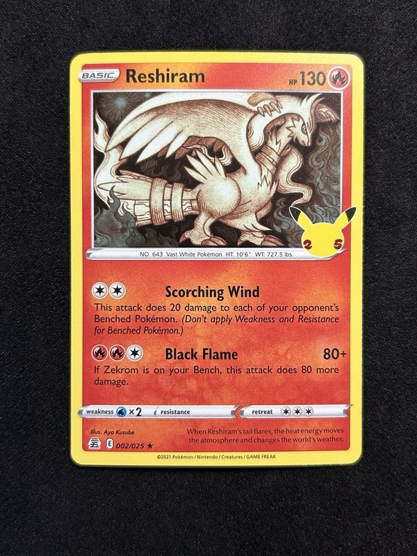 Reshiram 002/025 Holo Rare Pokemon Celebrations