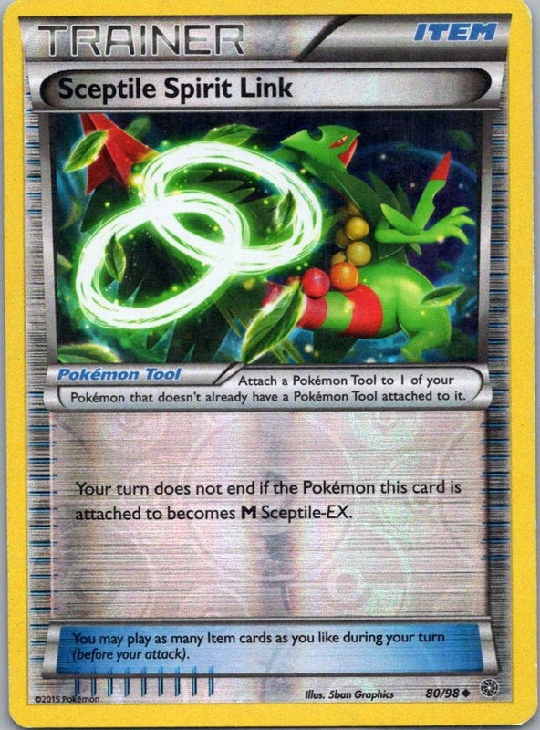 Pokemon TCG Sceptile Spirit Link 80/98 Ancient Origins Rev Holo MP