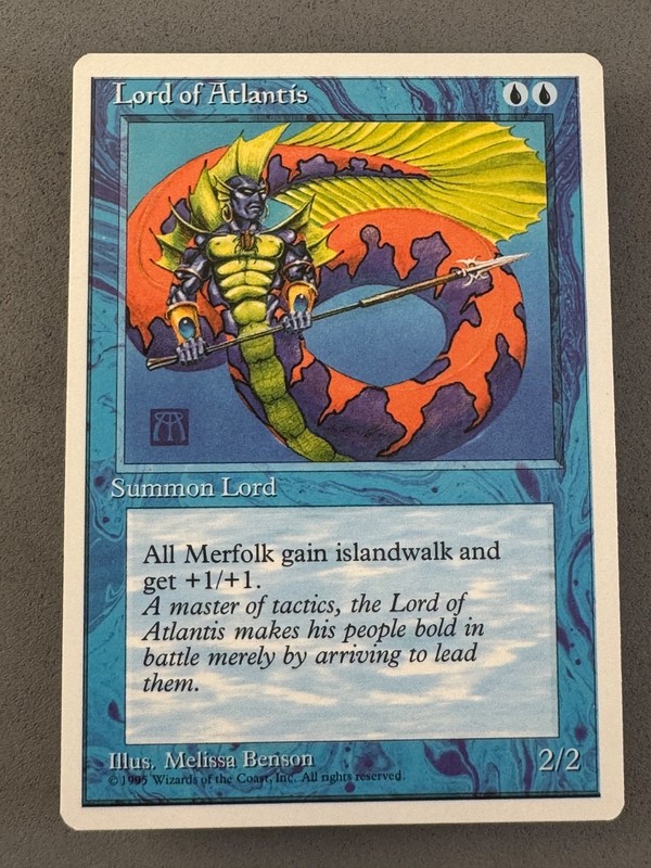 Lord of Atlantis MtG 4th Edition—Unplayed Near Mint/Mint—Vintage Magic