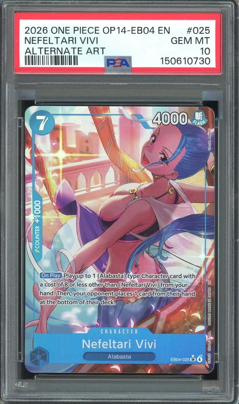 PSA 10 GEM MINT – #025 Nefeltari Vivi OP14 The Azure Sea’s Seven Alt Art