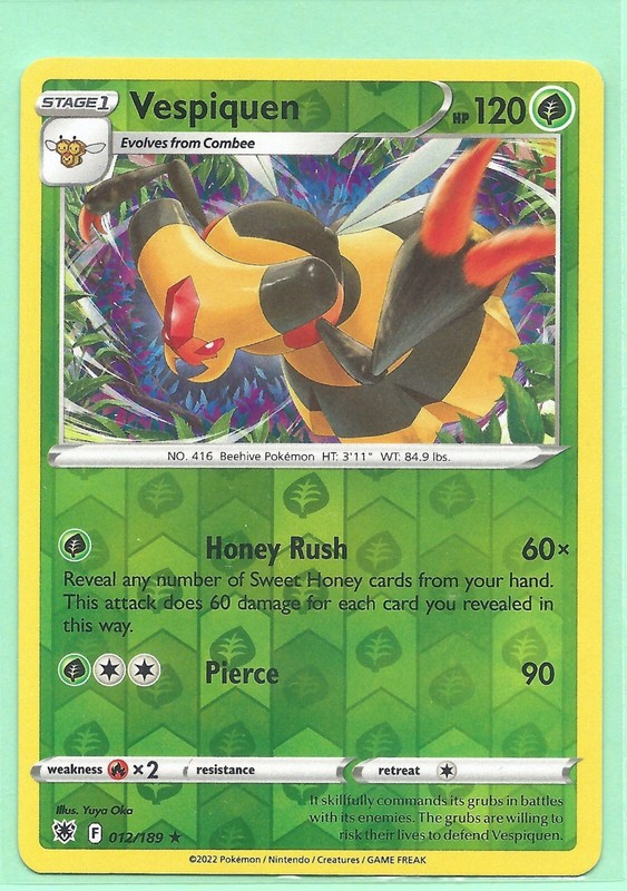 2 ASTRAL RADIANCE POKEMON SET-VESPIQUEN 012/189+ COMBEE 011/189- REV HOLO NM/M gallery