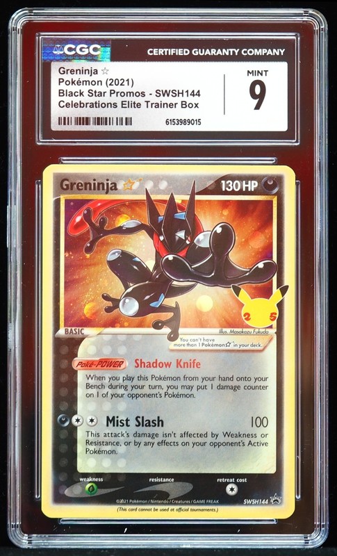 2021 Greninja #SWSH144 Celebrations CGC 9 Orb Swirl Pokemon Card