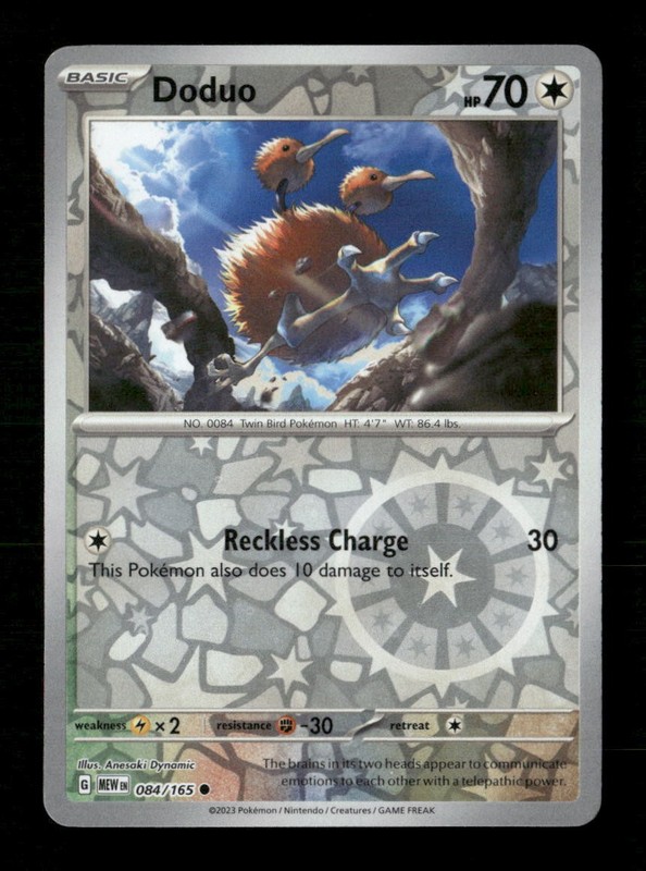 Doduo Reverse Holo Common SV: Scarlet & Violet 151 084/165 NM Pokemon NM
