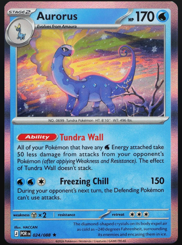 Pokemon Aurorus POR 024/088 Holo Near Mint English