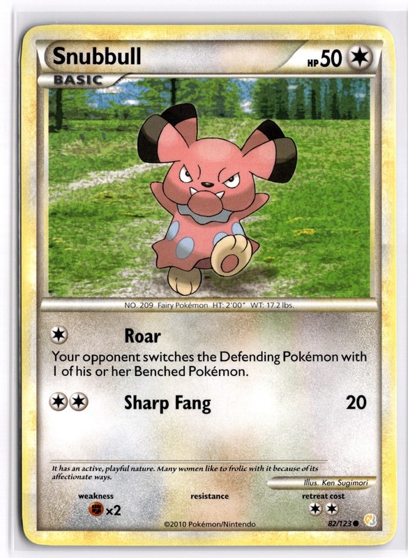Pokemon TCG Snubbull 82/123 HeartGold SoulSilver Common LP