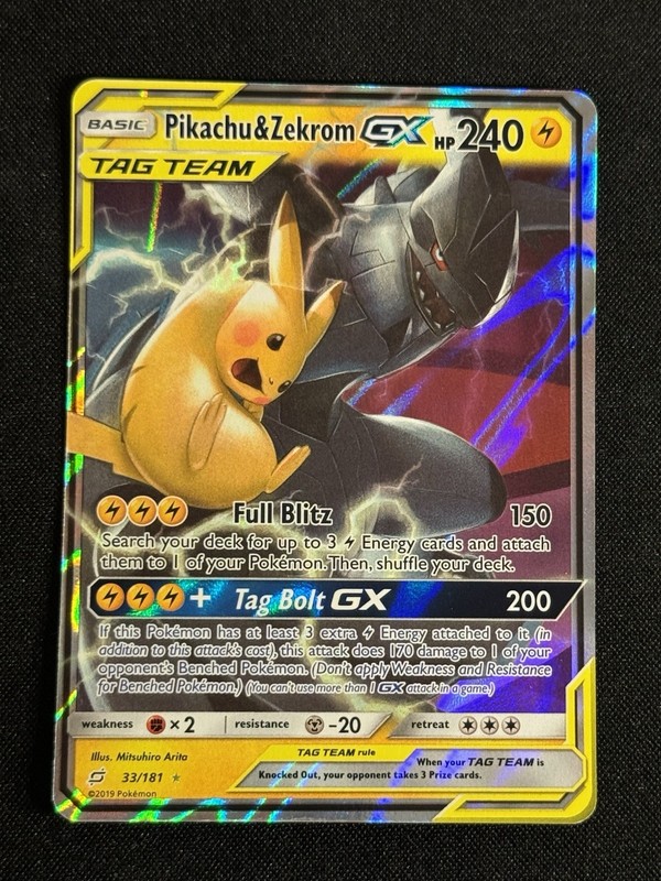 Pikachu & Zekrom GX Holo Ultra Rare SM – Team Up 33/181 NM – L7