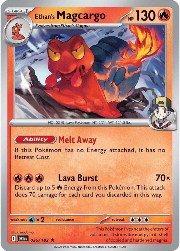 Ethan’s Magcargo Holo Rare SV10: Destined Rivals 036/182 NM