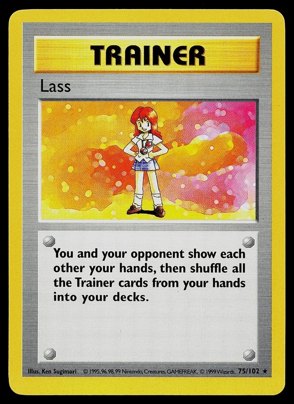 Pokemon Card – Lass Base Set Shadowless 75/102 Rare