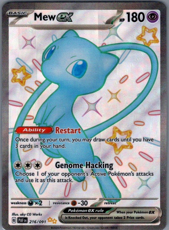 Mew ex – Shiny Ultra Rare Holo SV: Paldean Fates 216/091 NM