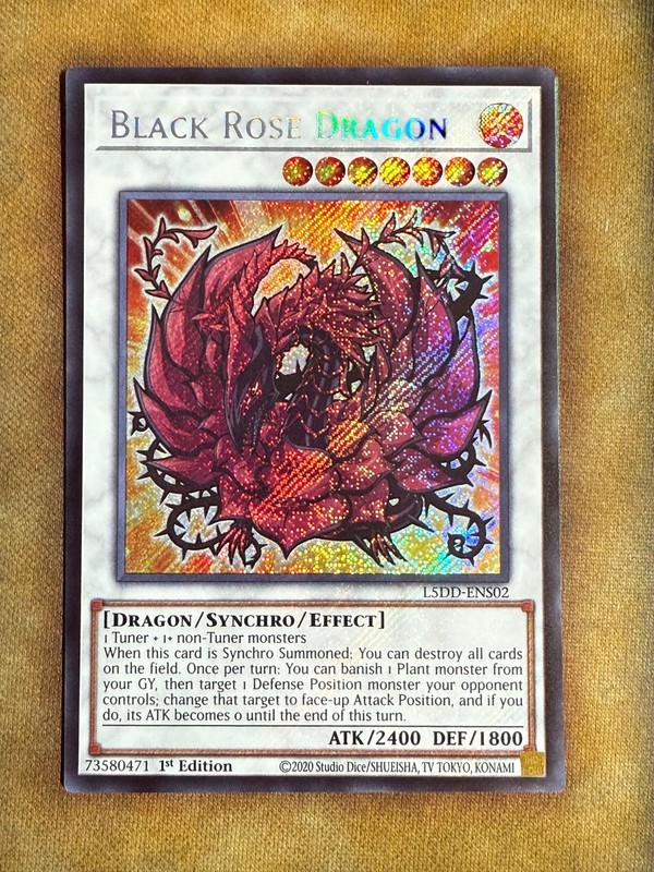 Yugioh Black Rose Dragon L5DD-ENS02 Secret Rare 1st Ed Chibi Art NM
