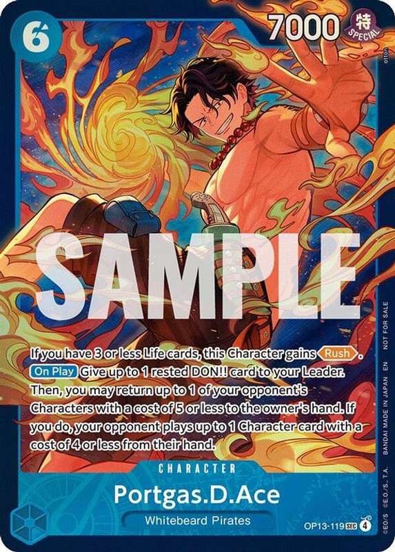 Portgas.D.Ace (OP13-119/343) One Piece Promotion Cards NM FOIL- Treasure Cup