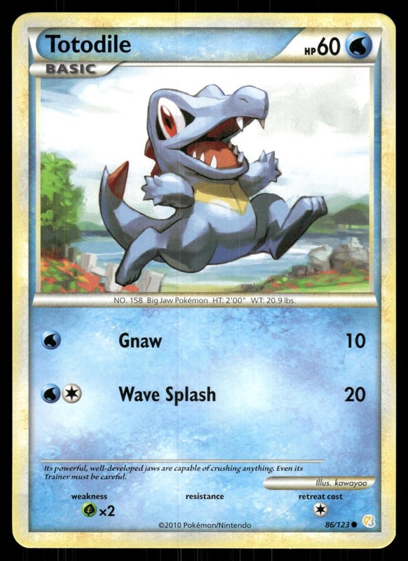 Totodile 86/123 Common HeartGold & SoulSilver Pokemon Lightly Played