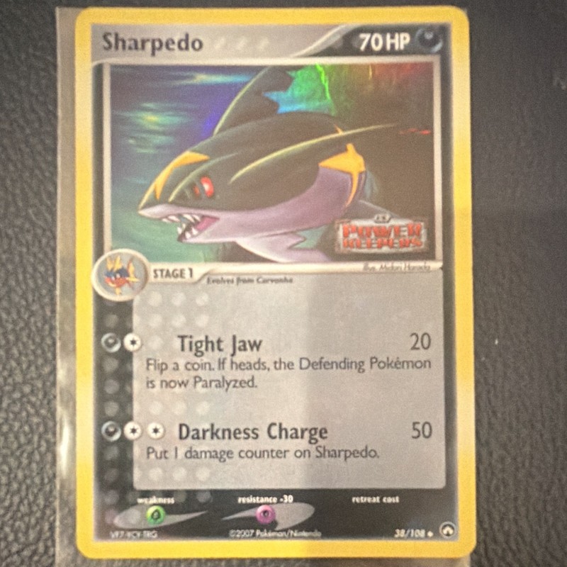 Pokemon TCG Sharpedo Reverse Holo Uncommon 38/108 Power Keepers English
