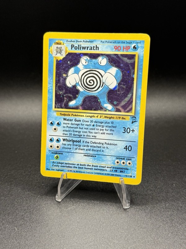Pokemon Poliwrath Holo Holo Rare Base Set 2 015/130