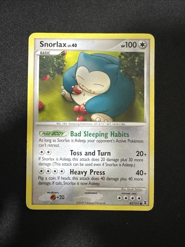 Snorlax 81/111 Rising Rivals Regular Common 2009 Pokemon Card Eng