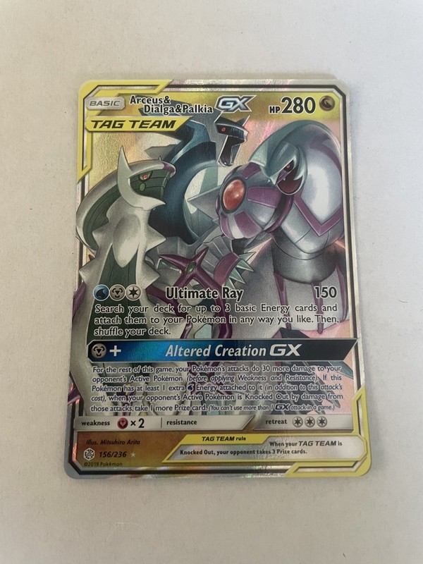 Arceus & Dialga & Palkia GX 156/236 Pokémon TCG Cosmic Eclipse Ultra Rare NM-LP