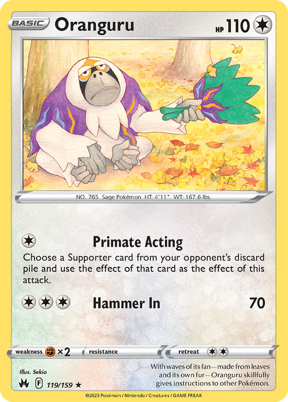 Oranguru 119/159 Crown Zenith Rare Pokemon NM/M