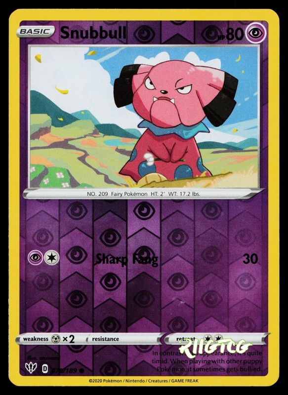 Snubbull 070/189 Darkness Ablaze Pokemon Reverse Holo LP