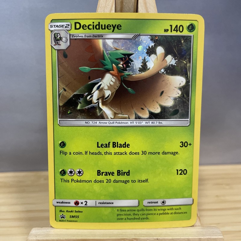 Decidueye SM55 Pokemon TCG: Black Star Promo Mirror Holo Near Mint Sun & Moon