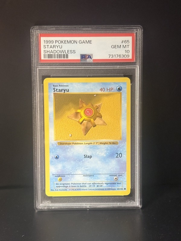 1999 Pokemon Base Set Shadowless Staryu 65/102 PSA 10 GEM MINT