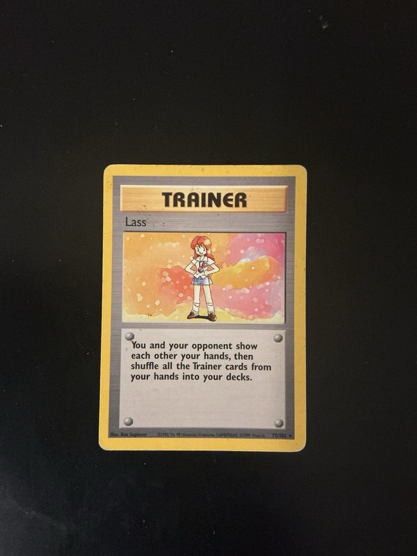 Pokemon Lass Trainer Card Base Set #75/102 Rare Card WotC 1999