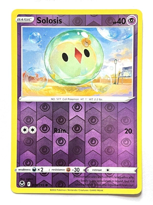 Solosis 076/195 – REVERSE HOLO – Silver Tempest – Pokemon – NM/M