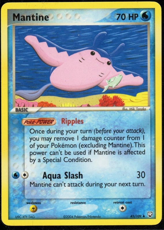 Mantine 45/109 Uncommon EX Team Rocket Returns Pokemon Moderately Played