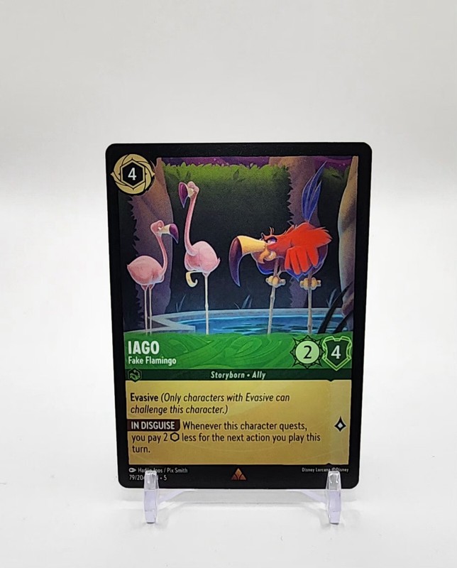 Disney Lorcana TCG Shimmering Skies Iago Fake Flamingo Rare 79/204