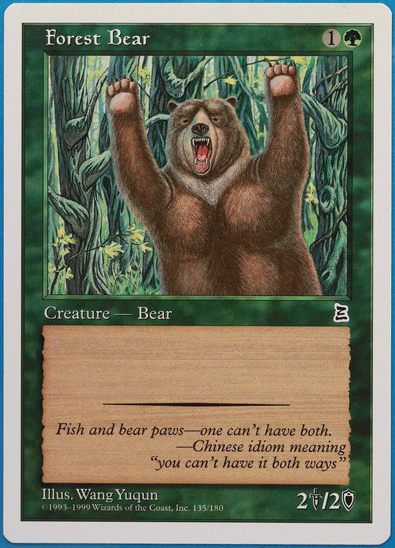 Forest Bear Portal Three Kingdoms NM Green Common MTG CARD (ID# 494696) ABUGames