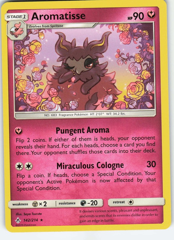 Aromatisse 142/214 Rare SM – Unbroken Bonds LP Pokémon