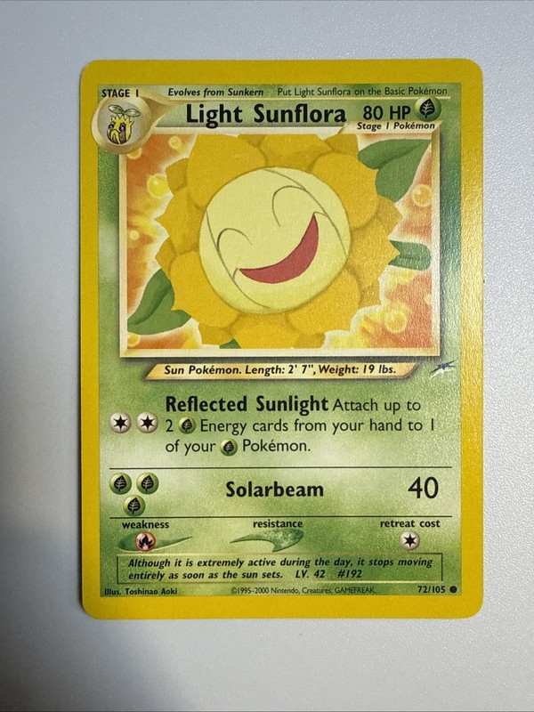 Light Sunflora – 72/105 Neo Destiny – Pokémon TCG – 2002 – LP