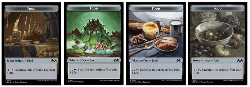 Food Token x4 Set – #10/11/12/13 – Wild of Eldraine – NM MTG