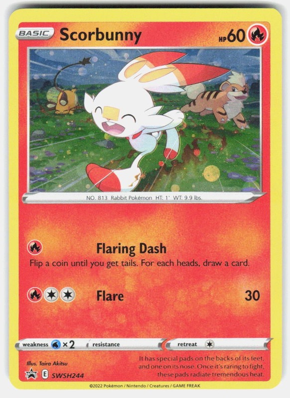 SCORBUNNY (COSMOS HOLO) SWSH244 HOLO PROMO SWORD & SHIELD PROMO POKEMON NM/M