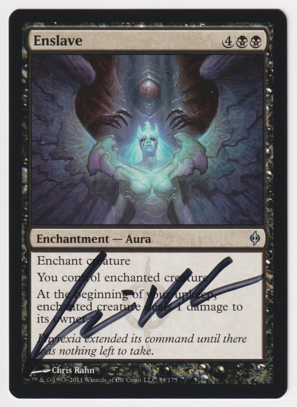 Signed Enslave LP New Phyrexia Artist Chris Rahn 2011 WOTC MTG Magic Uncommon!