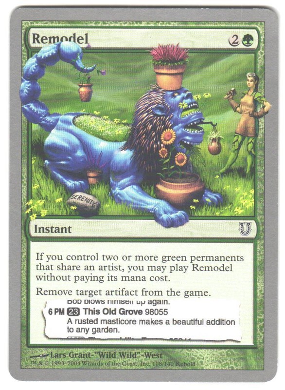 Magic_the_gathering Unhinged Remodel #108 2004,MTG,LP Common