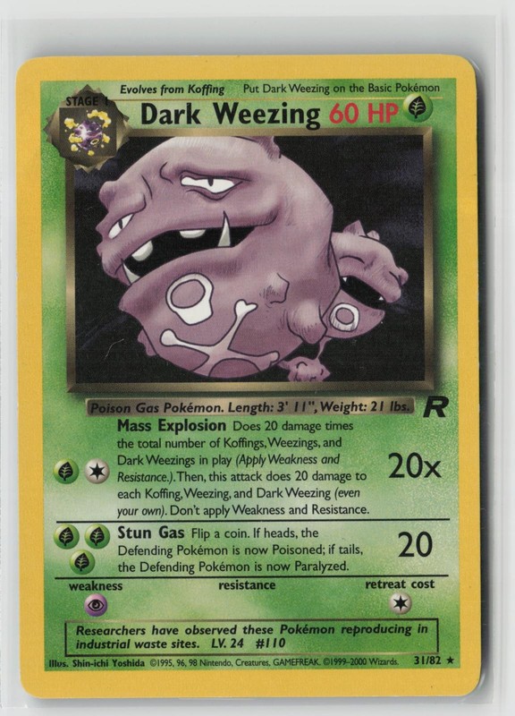 Dark Weezing Unlimited 31/82 Team Rocket Pokemon MP