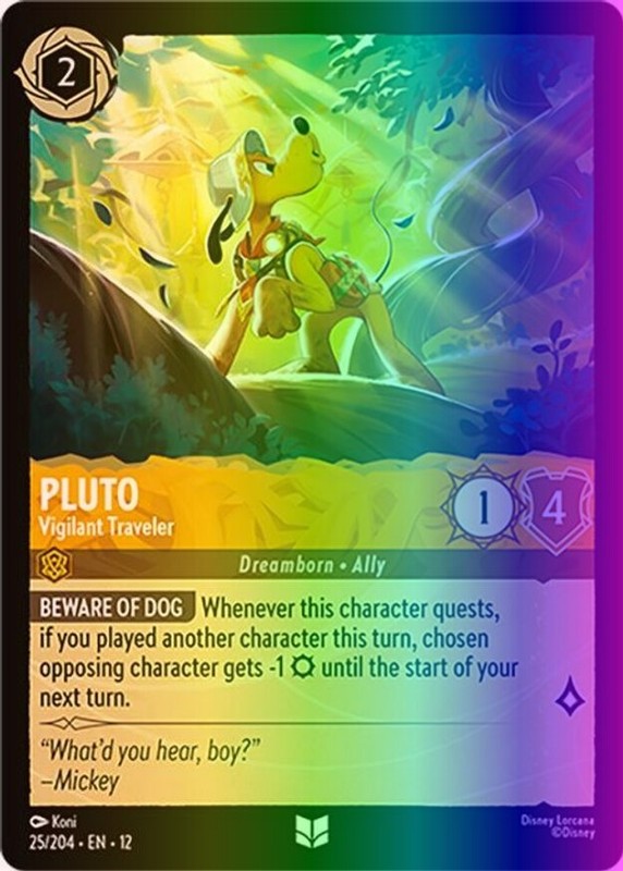 Lorcana Pluto – Vigilant Traveler (25/257) Ch. 12 Wilds Unknown NM FOIL