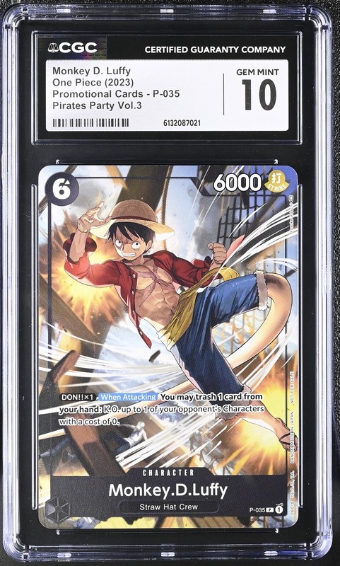 Monkey D. Luffy P-035 Pirates Party Vol.3 One Piece English CGC 10 Gem Mint