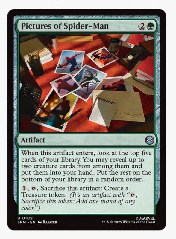 Pictures of Spider-Man (FOIL) | MTG SPM | Marvel Green Tutor Treasure Token NEW
