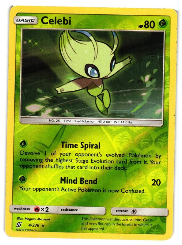 Pokemon TCG Celebi 4/236 Unified Minds Reverse Holo MP