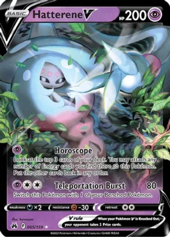 Pokemon Hatterene V – 065/159 – Ultra Rare NM-Mint Crown Zenith