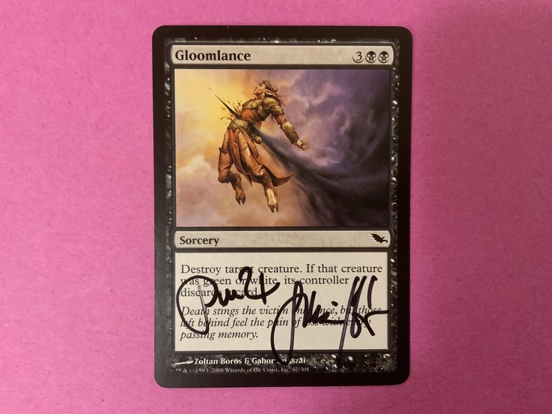 MTG Magic Gloomlance Signed Proof x1 SHW Shadowmoor Zoltan Boros Gabor Szikszai