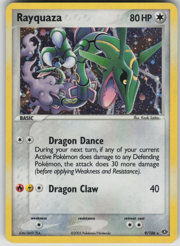 Pokemon TCG Rayquaza Holo Rare Emerald 9/106