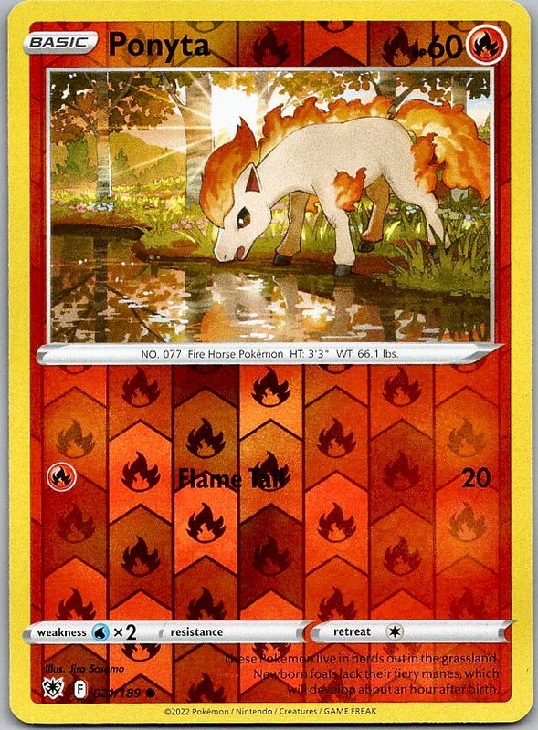 Ponyta – Astral Radiance (NM) Reverse Holo 21/189 Fire Basic