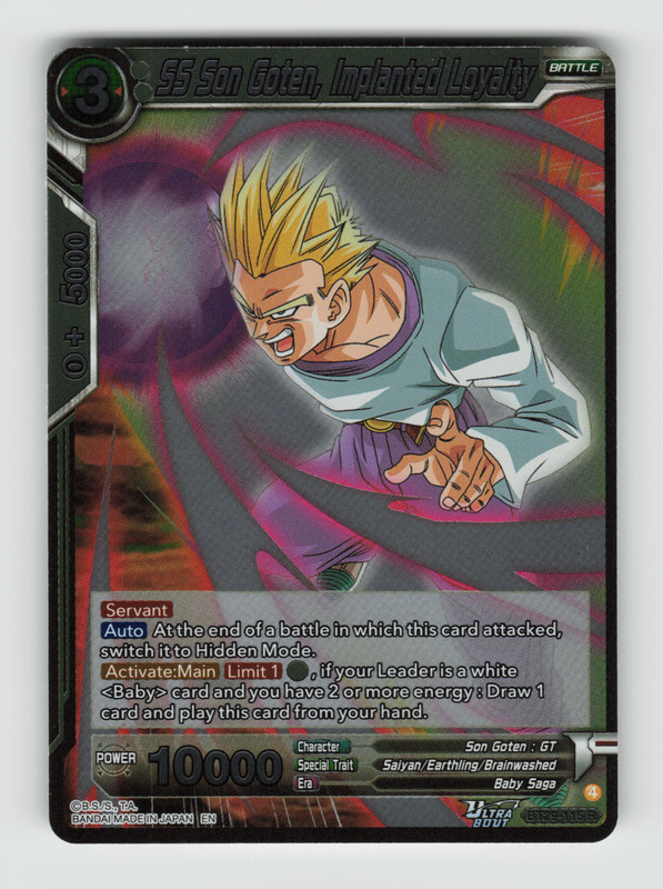 BT29 Fearsome Rivals BT29-115 SS Son Goten, Implanted Loyalty R