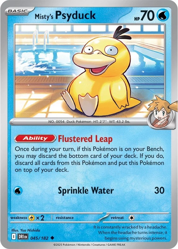MISTY’S PSYDUCK 045/182 DESTINED RIVALS POKEMON PACK FRESH