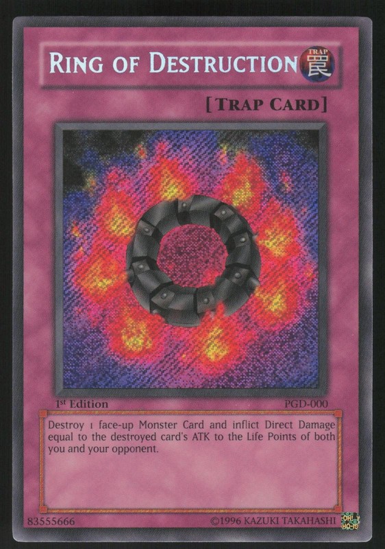 Ring of Destruction PGD-000 Pharaonic Guardian 1st Edition Secret Rare YU-GI-OH